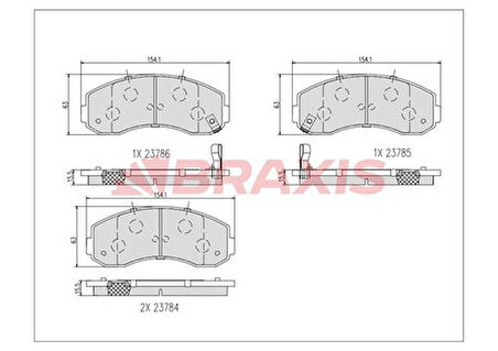 Braxıs Ab0630 Fren Balatası Ön Bongo 97> K2500 02> K2700 98> Asıa Hı-Topıc 93-98
