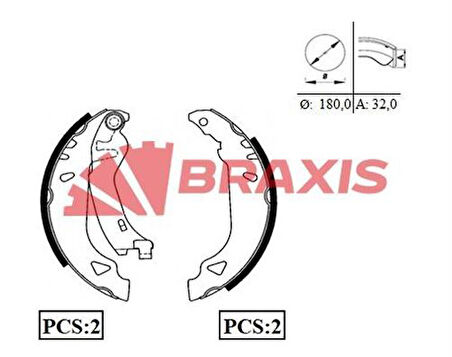 Braxıs Ac0004 Arka Fren Balatası Pabuc Tempra Tıpo Punto