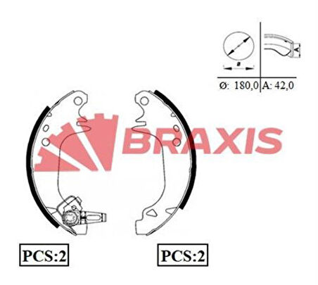 Braxıs Ac0006 Arka Fren Balatası Pabuc R9 R11 R5 P309 (Delık 6.0Mm)