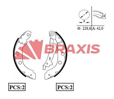 Braxıs Ac0027 Arka Fren Balatası Pabuc Kangoo 1.5Dcı 1.9Dcı (Buyuk)