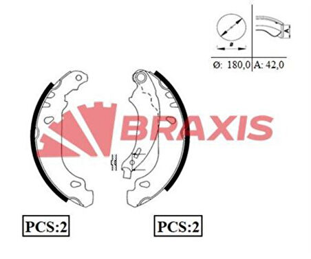Braxıs Ac0036 Arka Fren Balatası Pabuc Clıo II Symbol Logan Sandero 1.2 1.4 1.5 1.6 Abssız