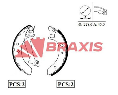 Braxıs Ac0046 Arka Fren Balatası Pabuc Mondeo I II 1.6 2.0 93>01