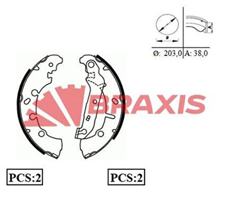 Braxıs Ac0065 Arka Fren Balatası Pabuc Fıesta IV V 95>08 Fusıon 02 > Ford Ka Puma 1.6 97>02 Mazda II 03>