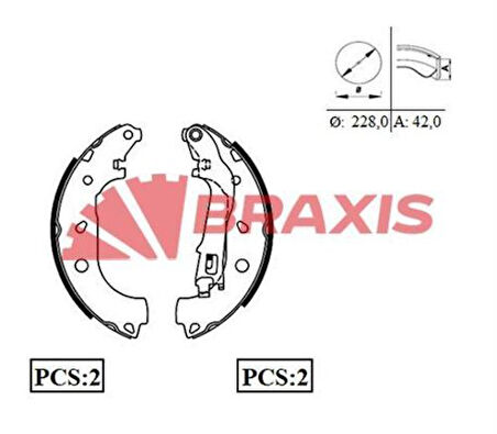 Braxıs Ac0070 Arka Fren Balatası Pabuc Doblo II III Idea Albea 1.3 1.4 1.6 1.8