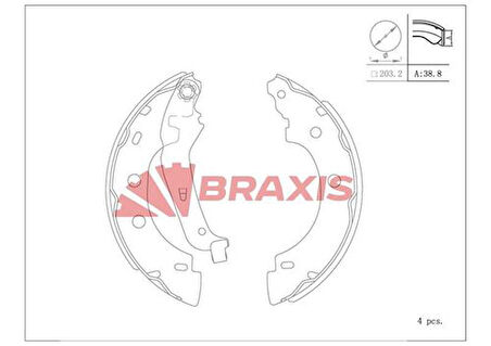 Braxıs Ac0100 Fren Balatası Arka Kampana Typ Kangoo I 1998> Kubıstar 2003> (203×39)