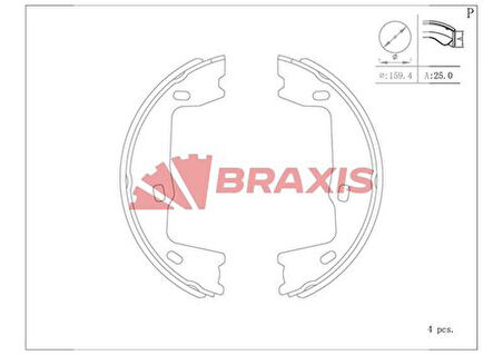 Braxıs Ac0101 El Fren Balatası Astra F 92>98 91> Astra G 98>10 98> Vectra A 88> Vectra B 95> Omega A 86> Omega B 8
