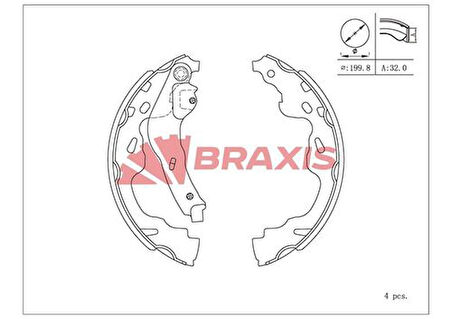 Braxıs Ac0109 Arka Fren Balatası Pabuc Toyota Verso 04-09 Yarıs 03-05 Splash 08> Suzukı Swıft III 06> Cıtroen C1 04> Agıla 10> Peugeot 107 05> 108 14> Rıtz 09> Irız 14>