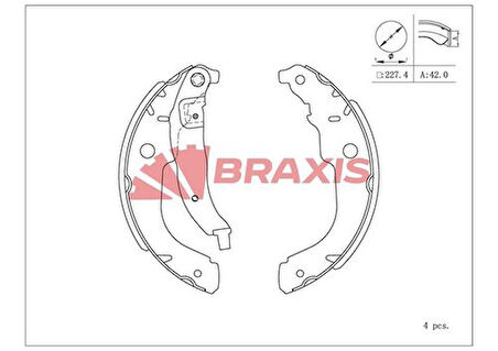 Braxıs Ac0111 Arka Fren Balatası Pabuc P207 C3 III Ds3 1.4 1.4 16V 1.4Hdı 02 06> (228×40)