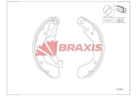 Braxıs Ac0124 Arka Fren Balatası (Kampana) Kalos Aveo T200 T249