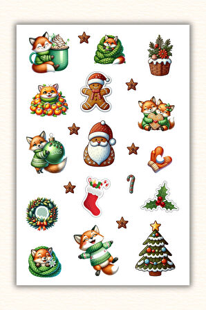 2'Li Yılbaşı/Yeni Yıl Temalı Sticker Seti Bullet Journal Ajanda için uygun