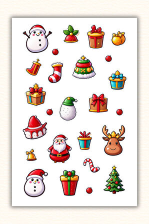 2'Li Yılbaşı/Yeni Yıl Temalı Sticker Seti Bullet Journal Ajanda için uygun