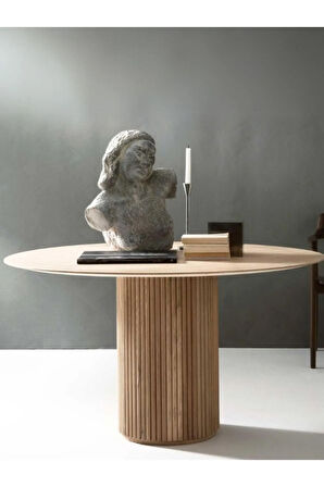 Breeze Yuvarlak Ahşap Bohem Masa 130x130