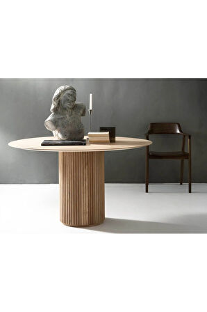 Breeze Yuvarlak Ahşap Bohem Masa 130x130