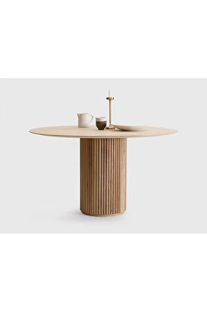 Breeze Yuvarlak Ahşap Bohem Masa 130x130
