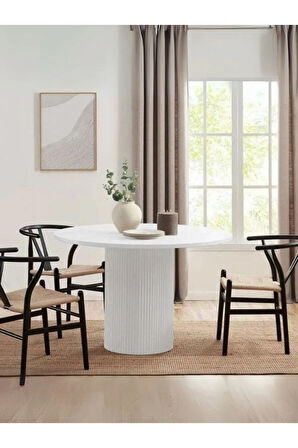 Breeze Yuvarlak Ahşap Bohem Masa 130x130