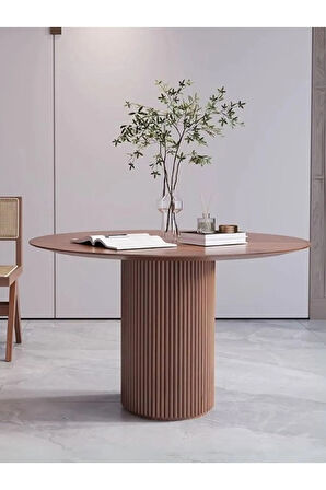 Breeze Yuvarlak Ahşap Bohem Masa 90x90