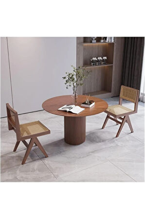Breeze Yuvarlak Ahşap Bohem Masa 90x90