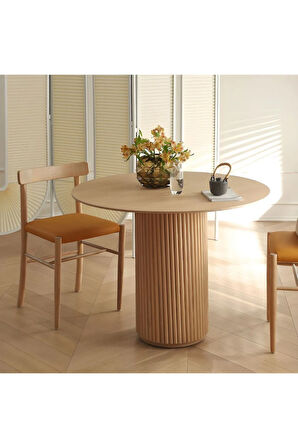Breeze Yuvarlak Ahşap Bohem Masa 100x100