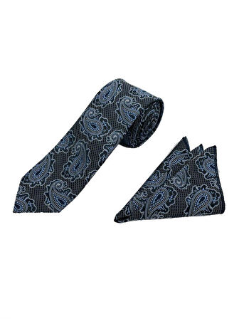 Brianze Premium Ahşap Kutulu 2'li Kravat Mendil Set