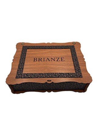 Brianze Premium Ahşap Kutulu 2'li Kravat Mendil Set