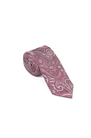 Brianze Pembe Şal Motif Desen Kravat Mendil Set