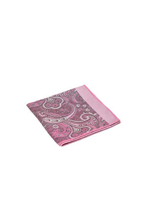 Brianze Pembe Şal Motif Desen Kravat Mendil Set