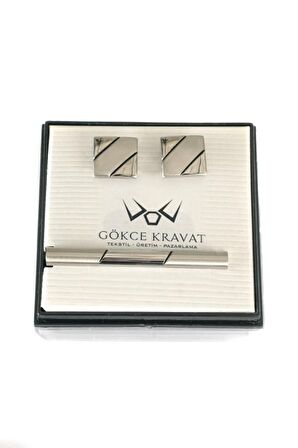 Brianze Kol Düğmesi ve Kravat İğnesi Set KD-35