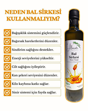 Bal Sirkesi Doğal Fermantasyon 500 ml x2 Adet