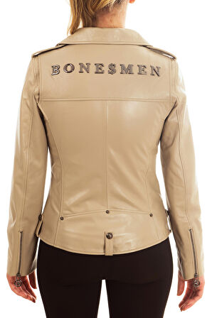 Deri Ceket Biker METAL BONES