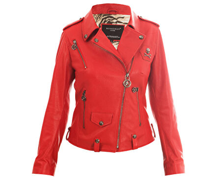 Deri Ceket Biker METAL BONES