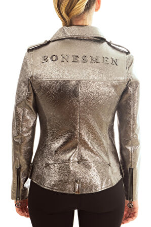 Deri Ceket Biker METAL BONES