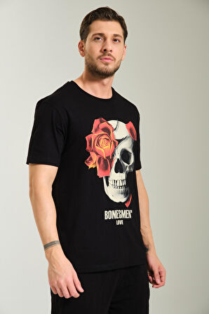 Yuvarlak Yaka T-shirt "LOVE SKULL"