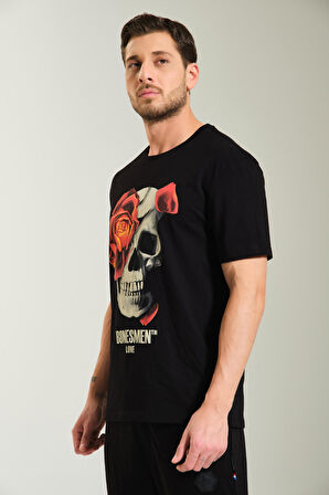 Yuvarlak Yaka T-shirt "LOVE SKULL"