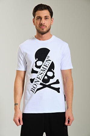 Yuvarlak Yaka T-shirt "Parlak Skull"