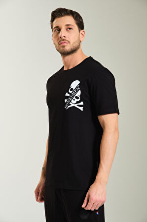 Yuvarlak Yaka T-shirt "Double Skull"