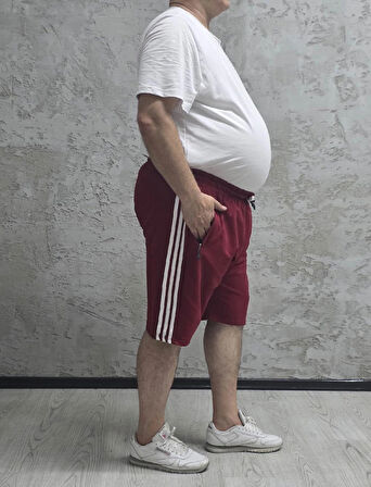 BLACK STEEL-2245-BATTAL BEDEN ŞERİTLİ ŞORT