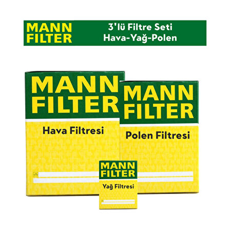 Peugeot Partner 1.6 HDİ Filtre Bakım Seti 3'Lü 2006-2009 MANN BS115418