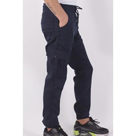 BLACK STEEL ERKEK BEL VE PAÇA LASTİKLİ YANLARI KARGO CEPLİ PANTOLON-16000