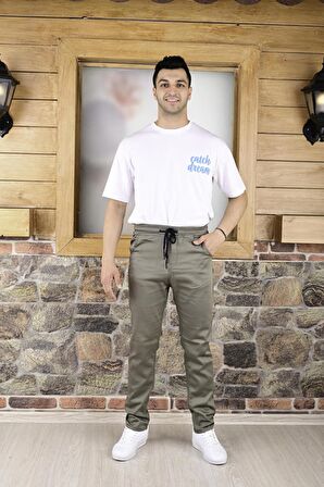 BLACK STEEL KEMER LASTİK ,PAÇA DÜZ  ERKEK PANTOLON-23000