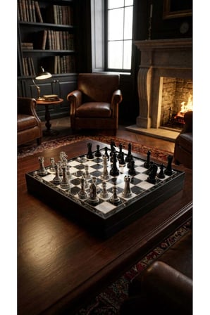 Sterling Noir - Metal Chess Set