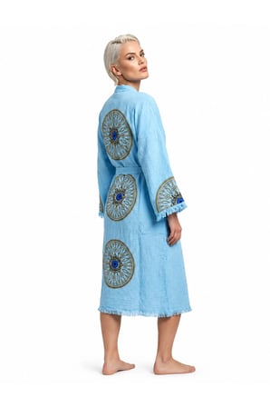 Mandala Eye Kimono- Mavi