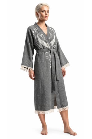 Anthracite Crescent Eye Kimono