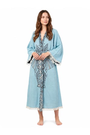 Blue Elephant Kimono