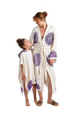 Natural Mandala Kimono &Çocuk Panço Set