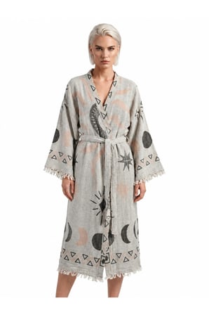 Grey- Brown Sun Kimono