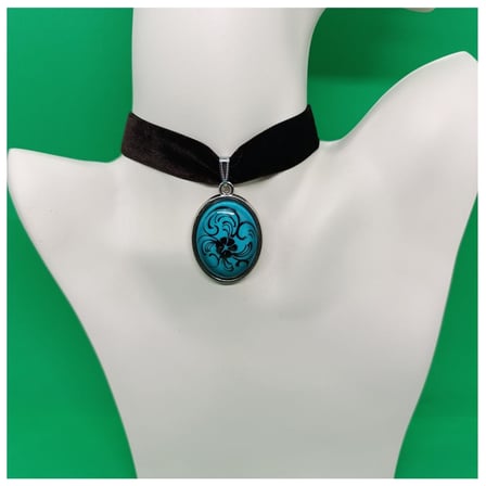 İznik Çini Desenli El Yapımı Vintage Choker