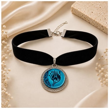 İznik Çini Desenli El Yapımı Vintage Kadın Choker