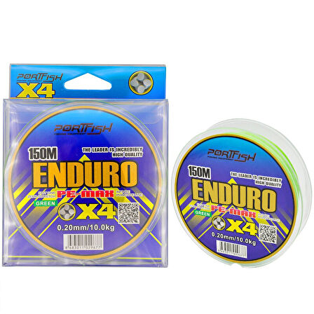 Portfish Enduro 4 Kat İp Misina 150 mt Yeşil 0,14mm