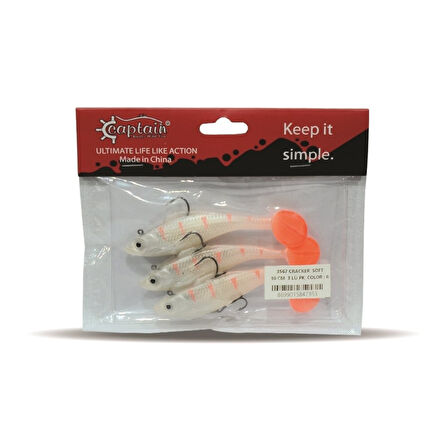 Captain 3567 Cracker Soft 10 CM 3' lü Paket Sahte Silikon Yem 04
