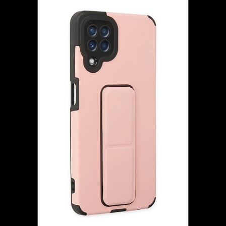 Samsung Galaxy A22 Kılıf Mega Standlı Silikon - Pudra